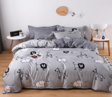 3D Little Grey Animals 5179 Bed Pillowcases Quilt