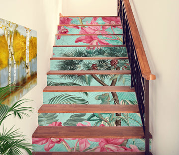 3D Pink Flowers Trees 104121 Andrea Haase Stair Risers