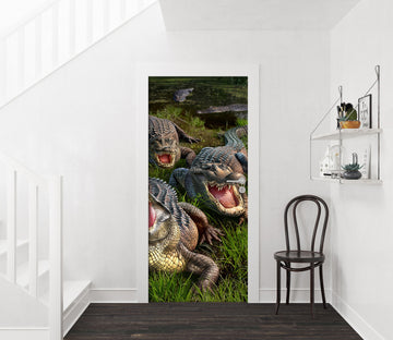 3D Grass Crocodile 112111 Jerry LoFaro Door Mural