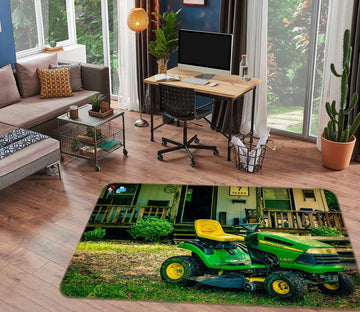 3D Green Car House 5122 Beth Sheridan Rug Non Slip Rug Mat