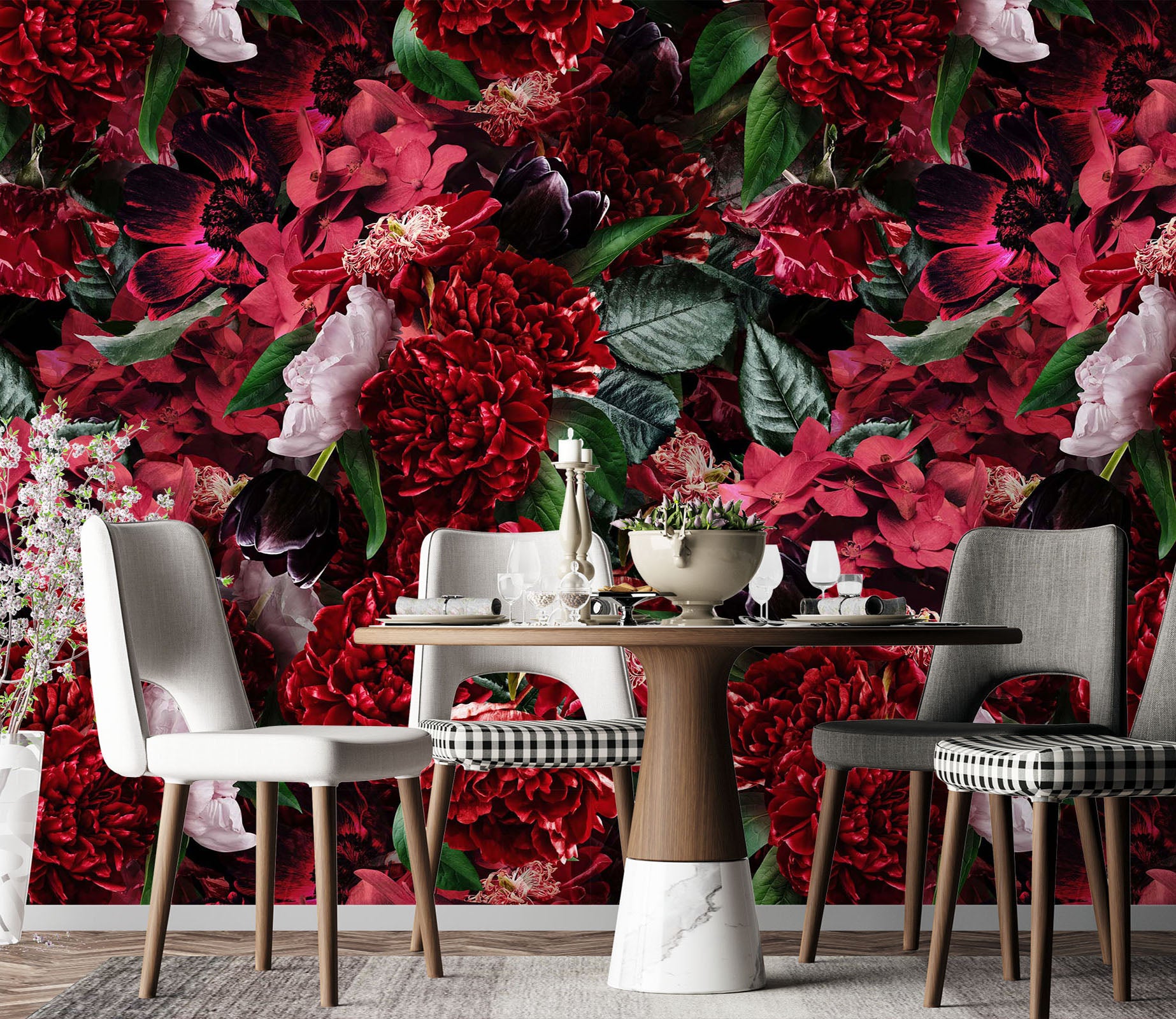 3D Red Flower 144 Uta Naumann Wall Mural Wall Murals
