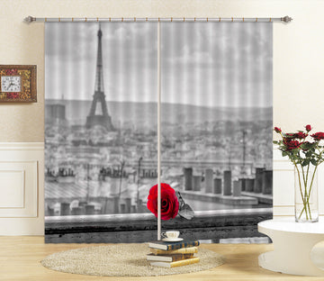 3D Rose Eiffel Tower 026 Assaf Frank Curtain Curtains Drapes