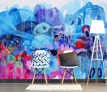 3D Blue Paint Abstraction 12127 Misako Chida Wall Mural Wall Murals