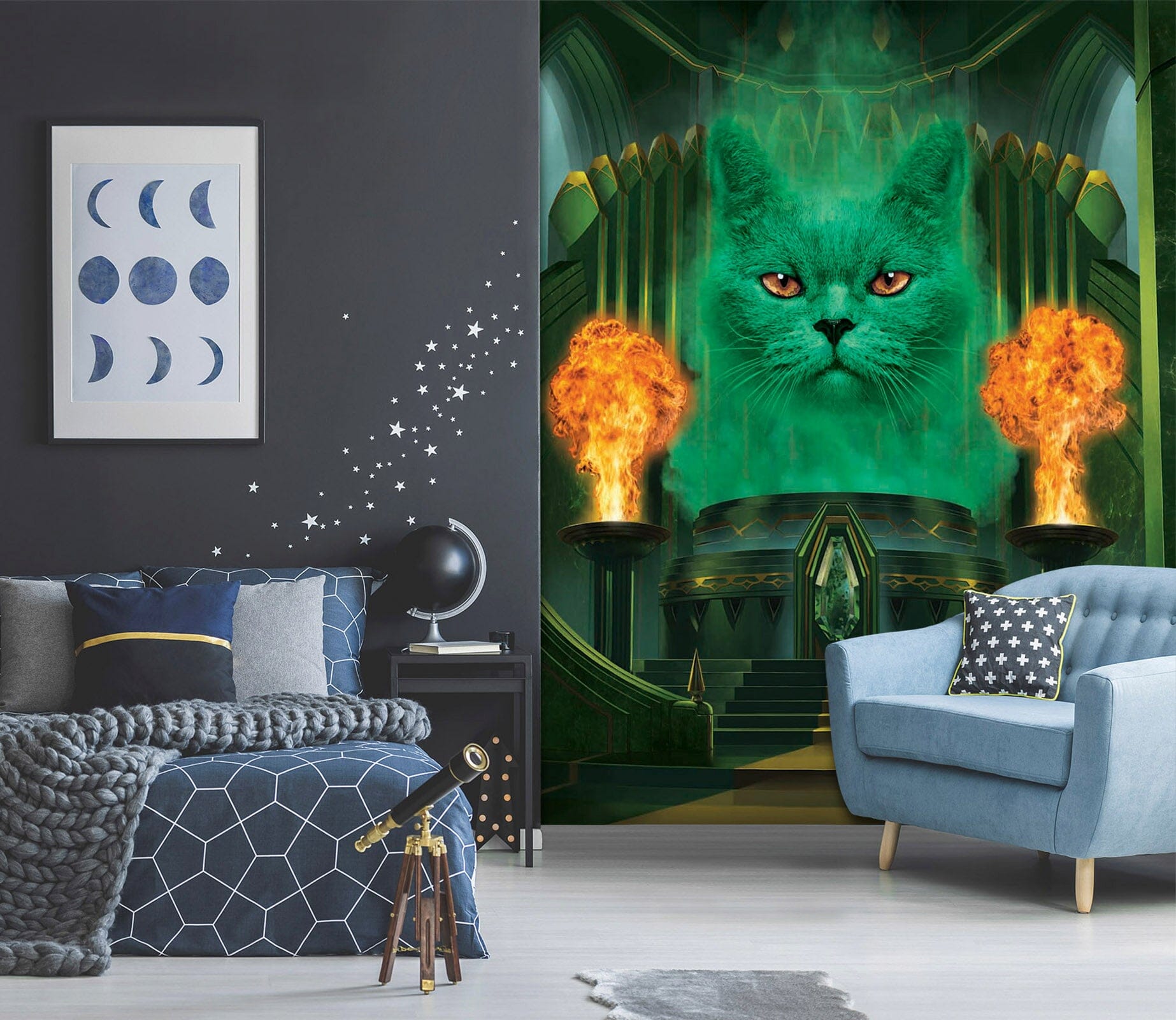 3D Torch Cat 1416 Wall Murals Exclusive Designer Vincent Wallpaper AJ Wallpaper 2 
