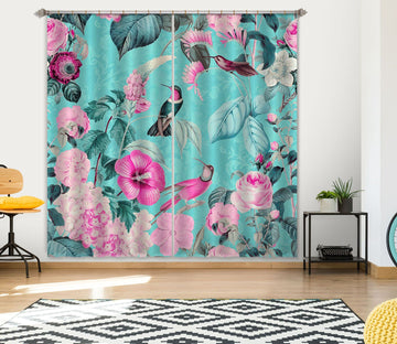 3D Bird And Flower Forest 063 Andrea haase Curtain Curtains Drapes Curtains AJ Creativity Home 