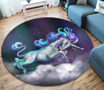 3D Unicorn Clouds 83163 Rose Catherine Khan Rug Round Non Slip Rug Mat
