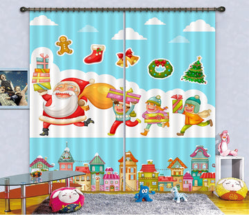 3D Christmas Sharing Gift 58 Curtains Drapes Curtains AJ Creativity Home 