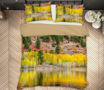 3D Yellow Forest 2018 Marco Carmassi Bedding Bed Pillowcases Quilt Quiet Covers AJ Creativity Home 