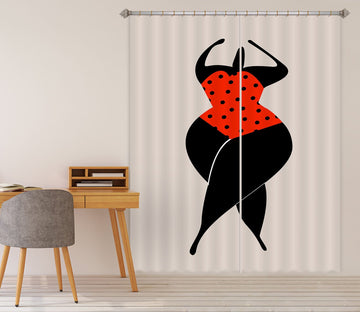 3D Red Dancing 1032 Boris Draschoff Curtain Curtains Drapes Curtains AJ Creativity Home 