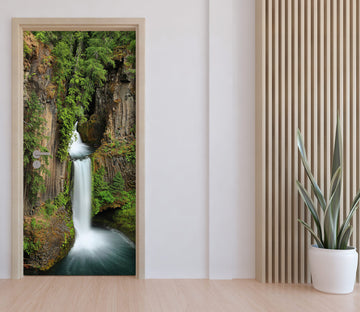 3D Cliff Falls 004 Door Mural