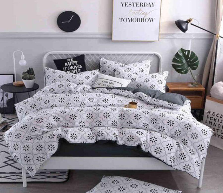 3D Black And White Small Pattern 7015 Bed Pillowcases Quilt