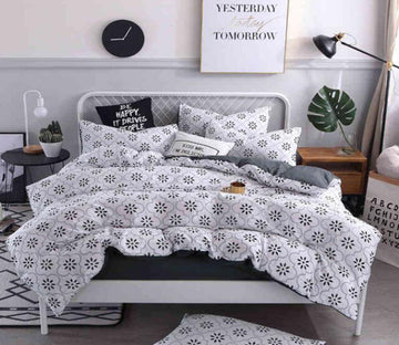 3D Black And White Small Pattern 7015 Bed Pillowcases Quilt