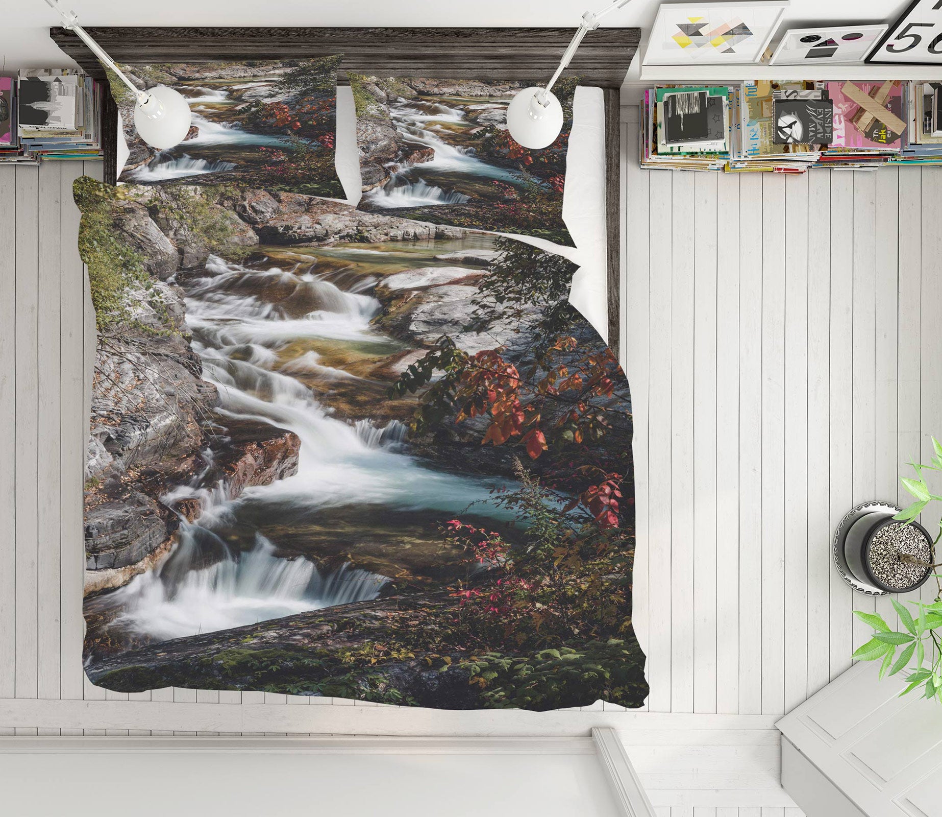 3D Stone Creek 16126 Bed Pillowcases Quilt