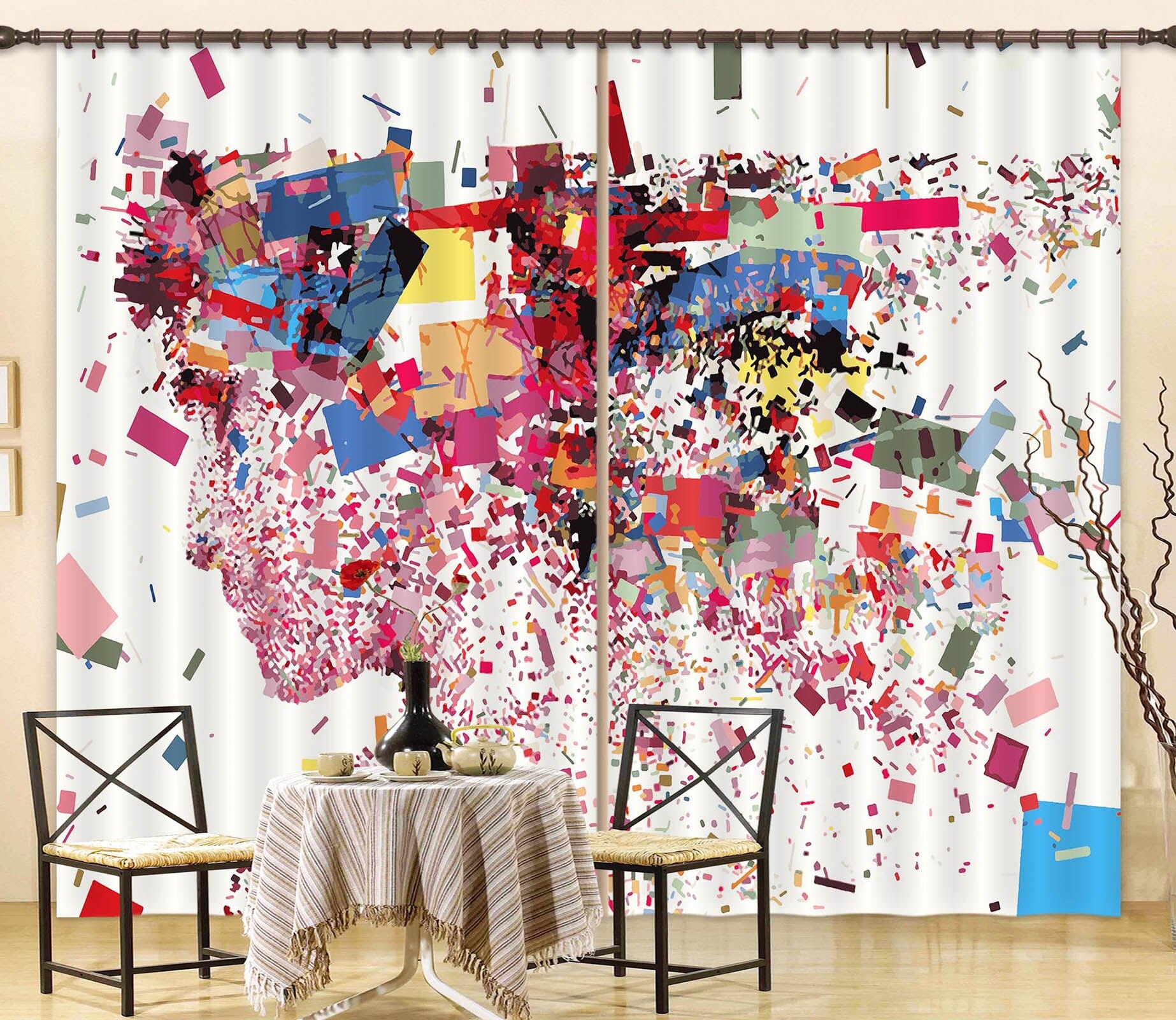 3D Color Graffiti 861 Curtains Drapes Wallpaper AJ Wallpaper 