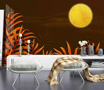 3D Moon Leaves 2916 Wall Murals Wallpaper AJ Wallpaper 2 
