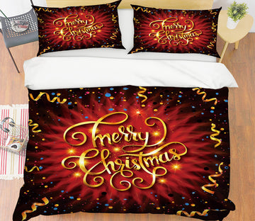 3D Golden Bar 51150 Christmas Quilt Duvet Cover Xmas Bed Pillowcases