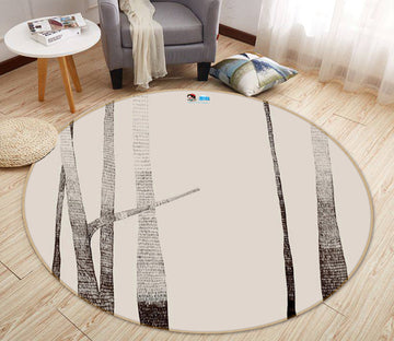 3D Abstract Tree Trunk 74015 Round Non Slip Rug Mat