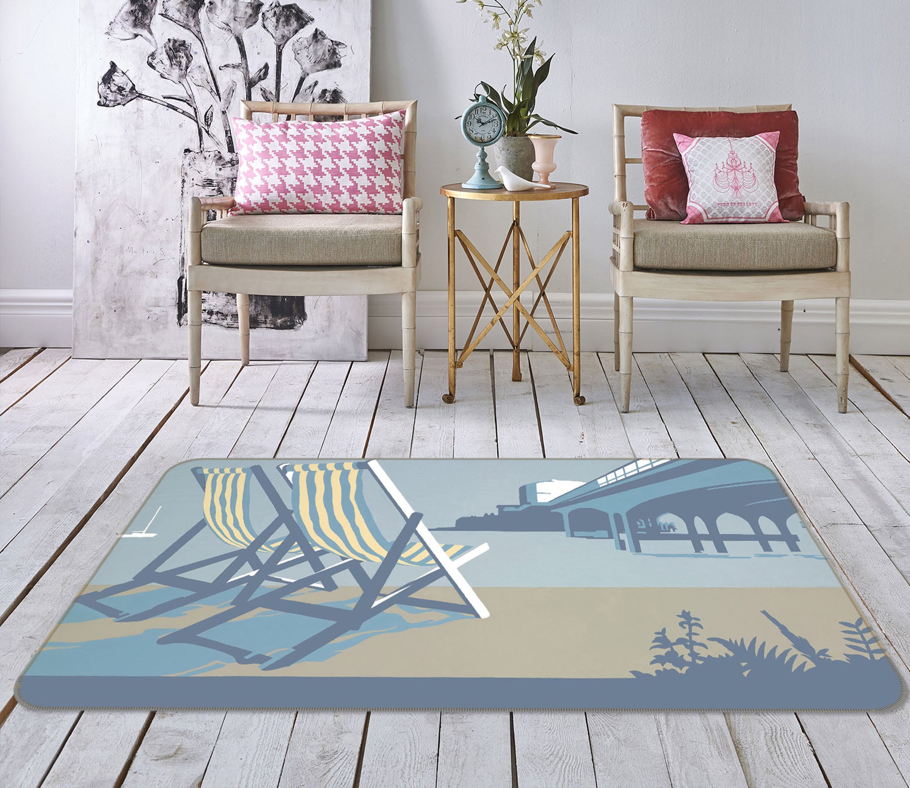 3D Bridge Chair 84286 Steve Read Rug Non Slip Rug Mat