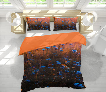 3D Blue Flower 12225 Bed Pillowcases Quilt