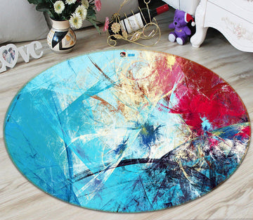 3D Blue And Red Graffiti 536 Round Non Slip Rug Mat Mat AJ Creativity Home 