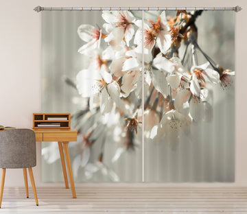 3D White Flowers 208 Assaf Frank Curtain Curtains Drapes Curtains AJ Creativity Home 