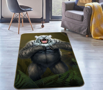 3D Tigerilla wWhite Tiger Version 1076 Vincent Hie Rug Non Slip Rug Mat Mat AJ Creativity Home 