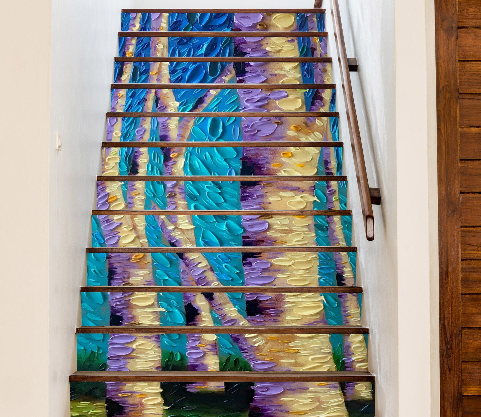 3D Woods Lawn Oil Painting 96159 Dena Tollefson Stair Risers