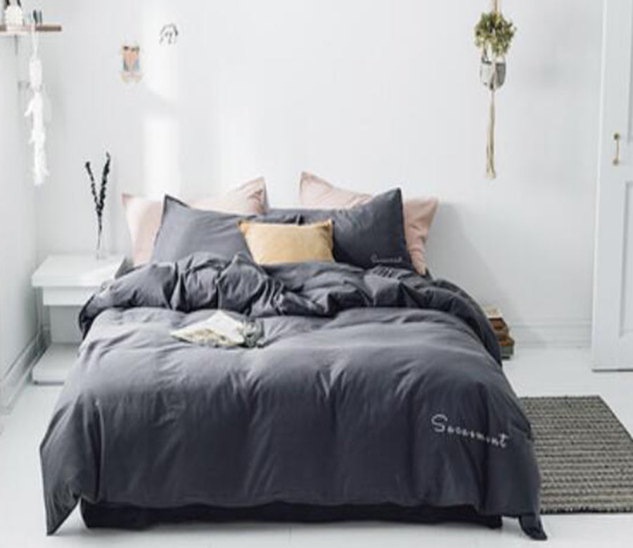 3D Dark Gray 14201 Bed Pillowcases Quilt