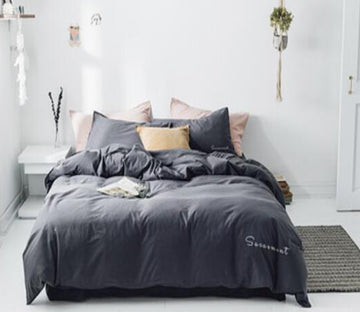 3D Dark Gray 14201 Bed Pillowcases Quilt