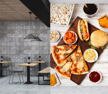 3D Pizza Burger 866 Wall Murals Wallpaper AJ Wallpaper 2 