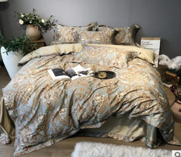 3D Gray Dark Flower 40035 Bed Pillowcases Quilt