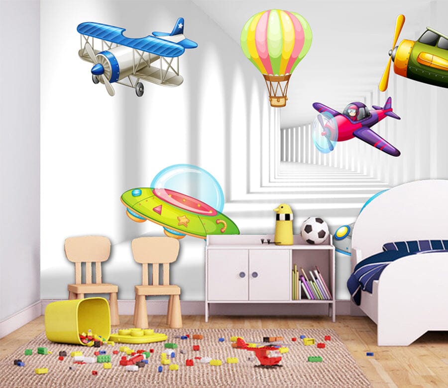 3D Balloon Plane WC020 Wall Murals Wallpaper AJ Wallpaper 2 