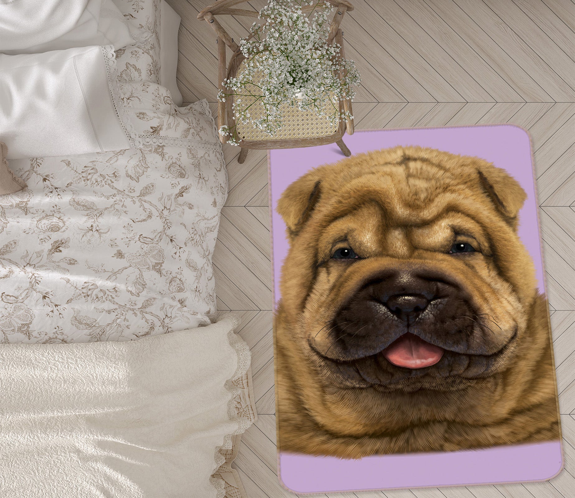 3D Shar Pei 84253 Vincent Hie Rug Non Slip Rug Mat