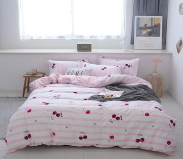 3D Cherry Pattern 12068 Bed Pillowcases Quilt