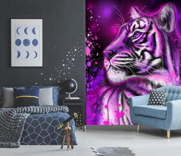 3D Purple Tiger 8445 Sheena Pike Wall Mural Wall Murals