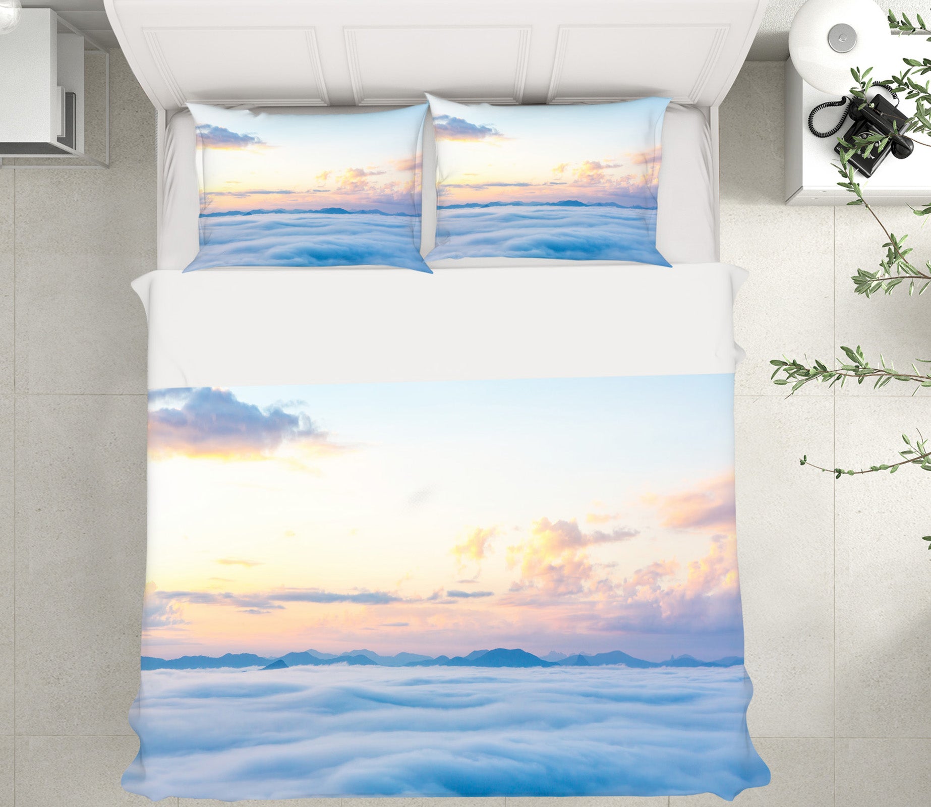 3D Sea Cloud 61063 Bed Pillowcases Quilt
