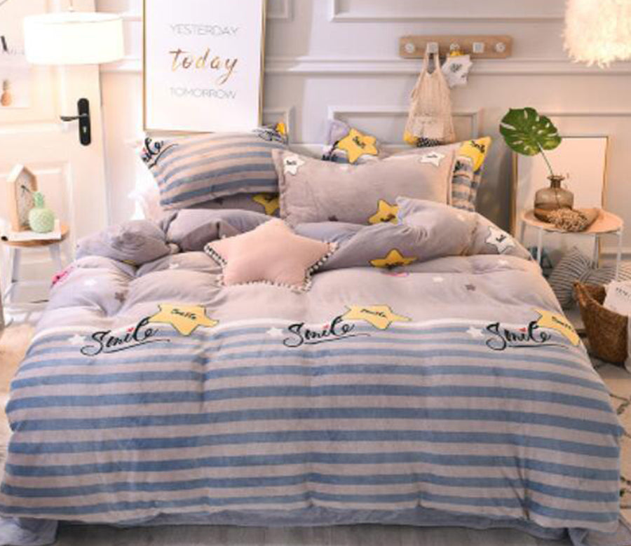 3D Gray Bars Star 13200 Bed Pillowcases Quilt