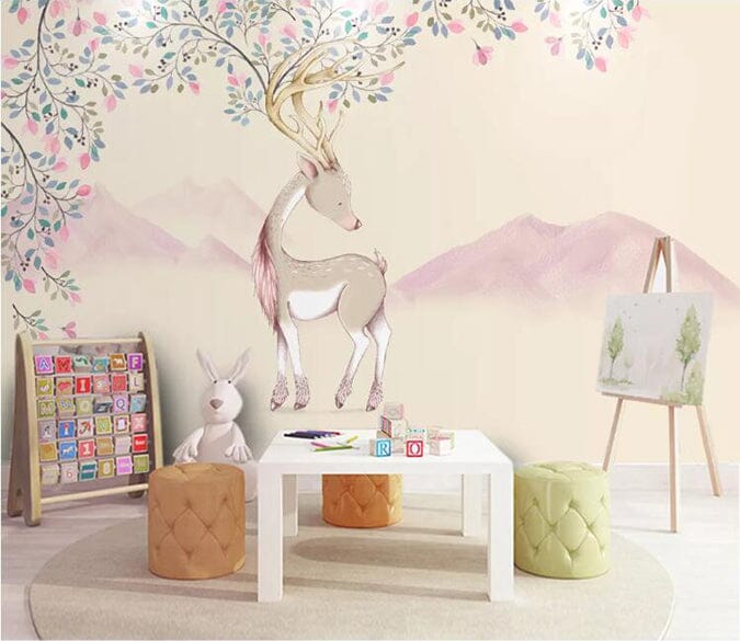 3D Fallow Deer Forest 2121 Wall Murals Wallpaper AJ Wallpaper 2 