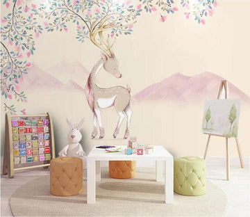 3D Fallow Deer Forest 2121 Wall Murals Wallpaper AJ Wallpaper 2 