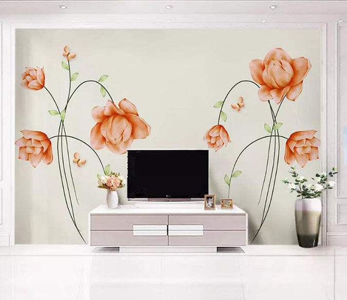 3D Pink Flowers 1020 Wall Murals Wallpaper AJ Wallpaper 2 