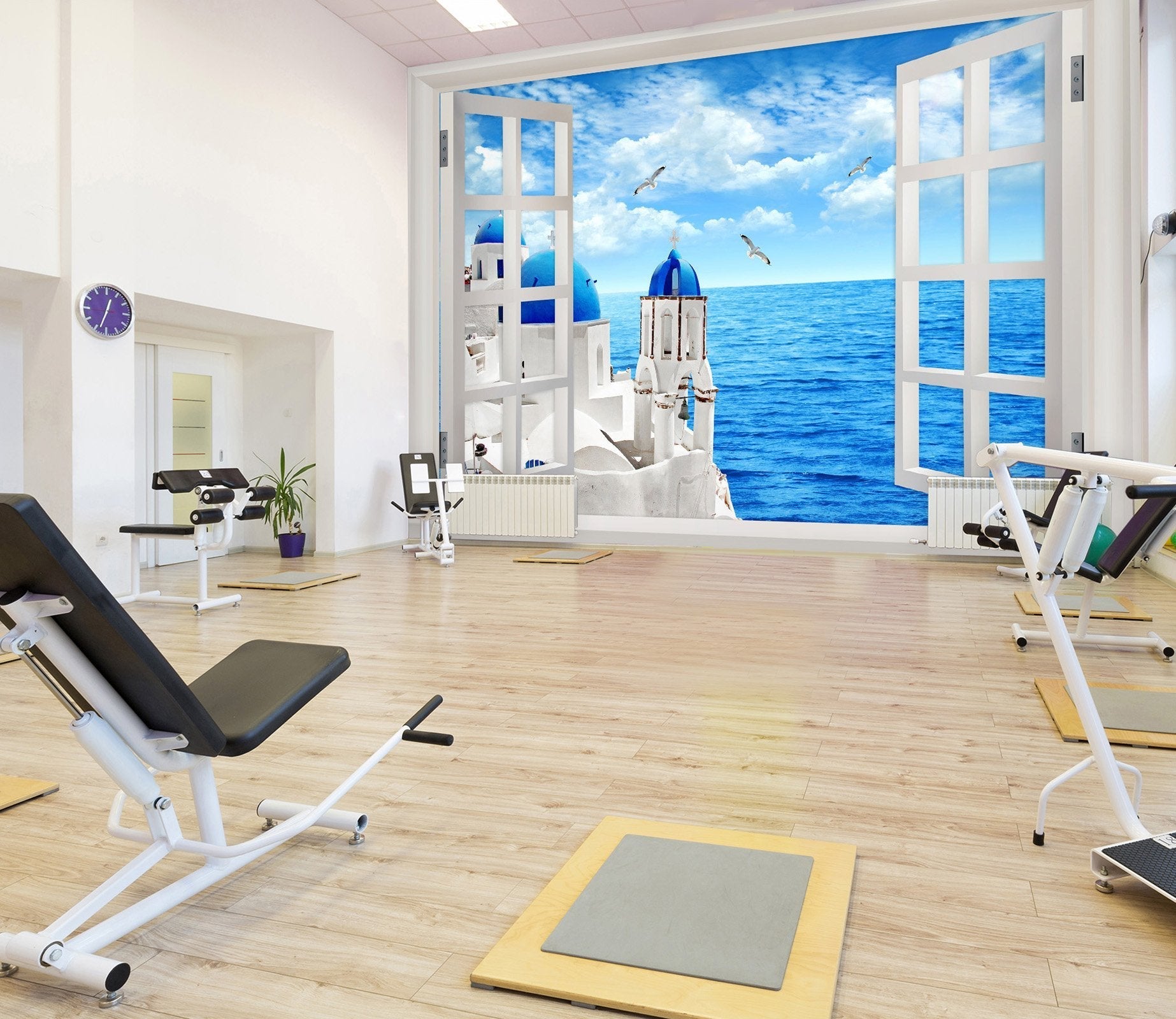 3D window blue ocean views 04 Wall Murals Wallpaper AJ Wallpaper 
