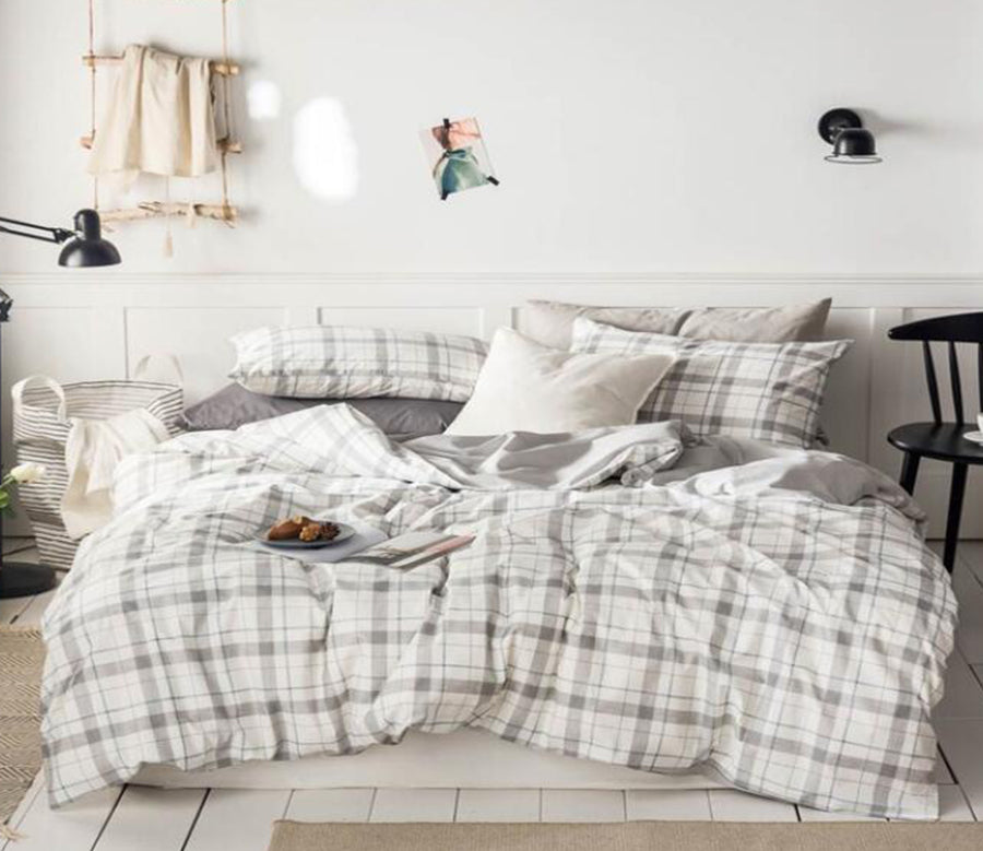 3D Beige Plaid 2197 Bed Pillowcases Quilt