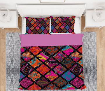 3D Red Diamond Pattern 14084 Bed Pillowcases Quilt
