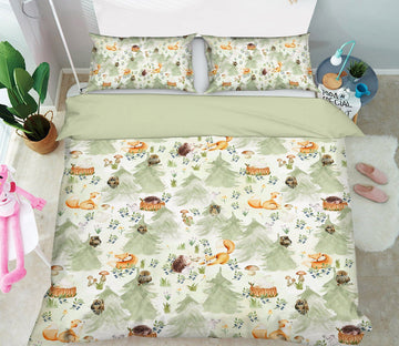 3D Mushroom Fox 194 Uta Naumann Bedding Bed Pillowcases Quilt Quiet Covers AJ Creativity Home 