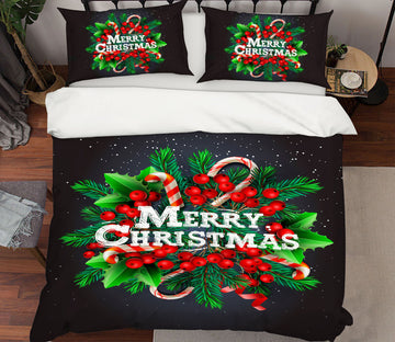 3D Branch Red Fruits 58217 Bed Pillowcases Quilt
