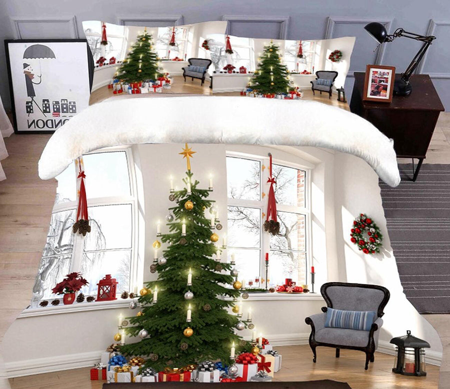 3D Christmas Tree 45157 Christmas Quilt Duvet Cover Xmas Bed Pillowcases