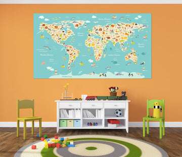 3D Red Spots 227 World Map Wall Sticker Wallpaper AJ Wallpaper 2 