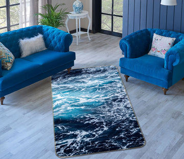 3D Seawater Waves 28019 Non Slip Rug Mat