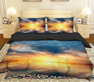 3D Sunset Clouds 061 Bed Pillowcases Quilt