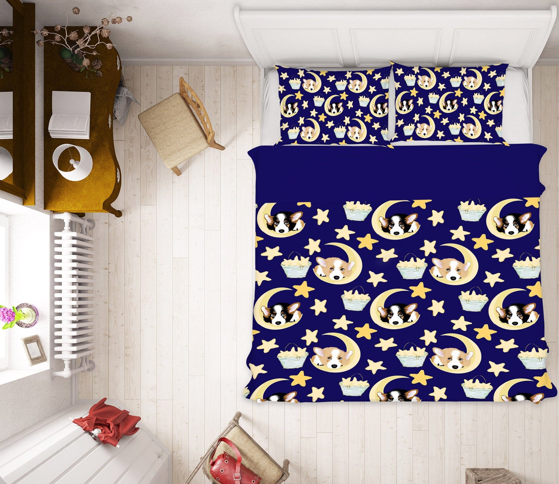 3D Puppy Moon 187 Uta Naumann Bedding Bed Pillowcases Quilt Quiet Covers AJ Creativity Home 